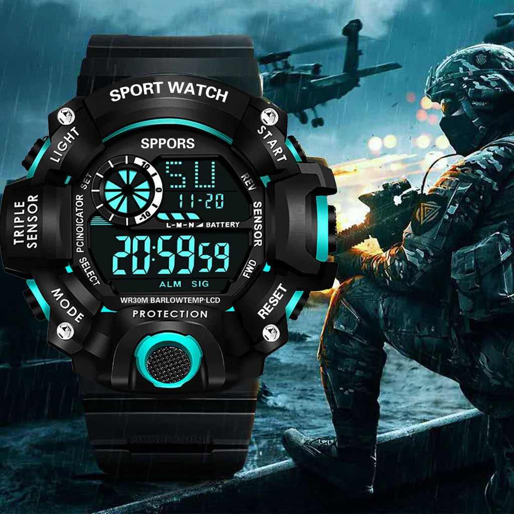 Military Digital Watch for Men Outdoor Men's Sports Watches Clock Waterproof Luminous Chronograph Student Electronic Wristwatch