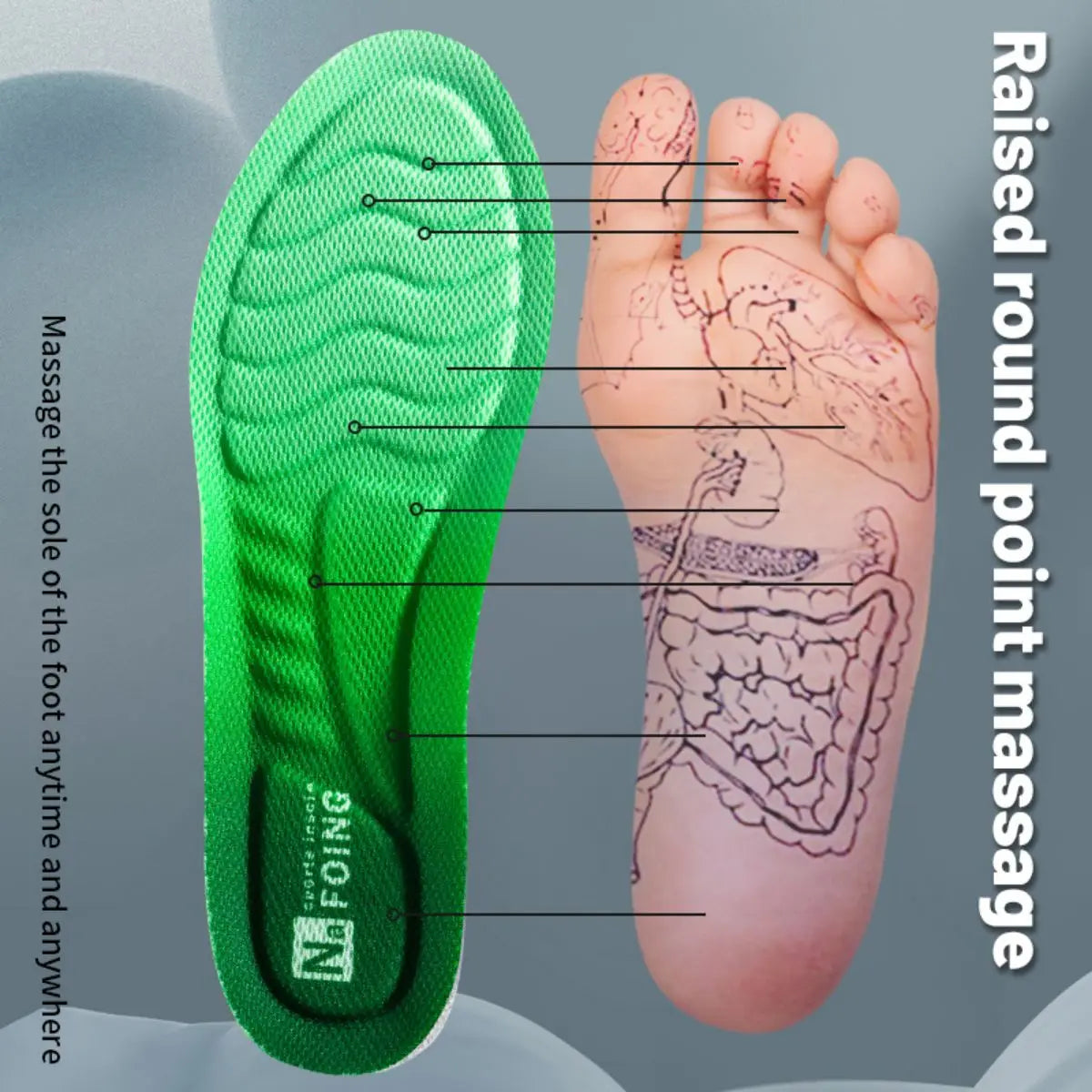 1Pair Sport Insoles PU High Stretch Shock Resistant Antibacterial Anti-odorant Breathable Insoles Comfortable for Shoes Cushion