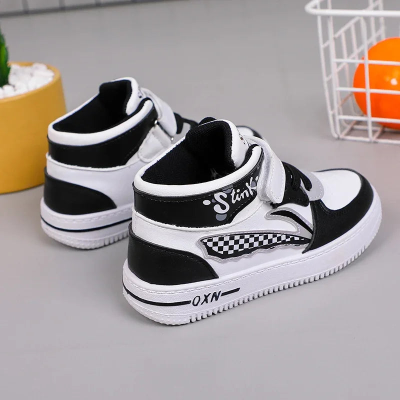 2024 New Fashion Kids Sneakers Casual Sports Shoes for Children PU Leather Walking Shoes Boys Girls Comfortable School Shoes