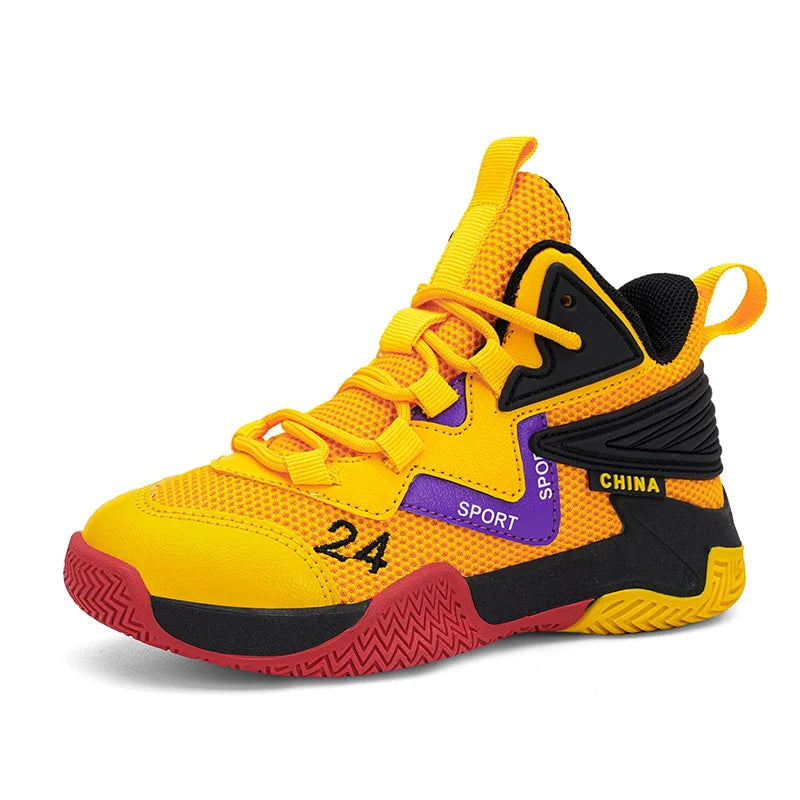 Children's Basketball Shoes Boys Girls Non-slip Sneakers Kids Ultralight Outdoor Gym Athletic Shoes Casual Basketball Trainers