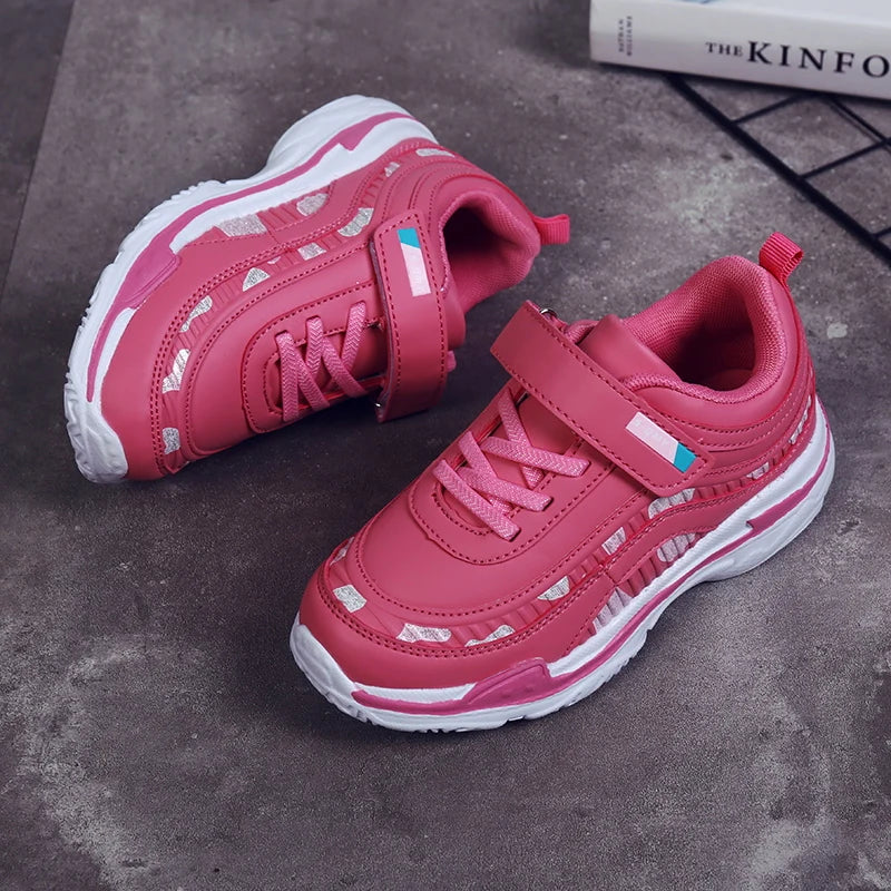 Girls Sport Shoes Waterproof Running Shoes Kids Sneakers Tenis Infantil Pink Breathable Antislip Children Shoes Chaussure Enfant